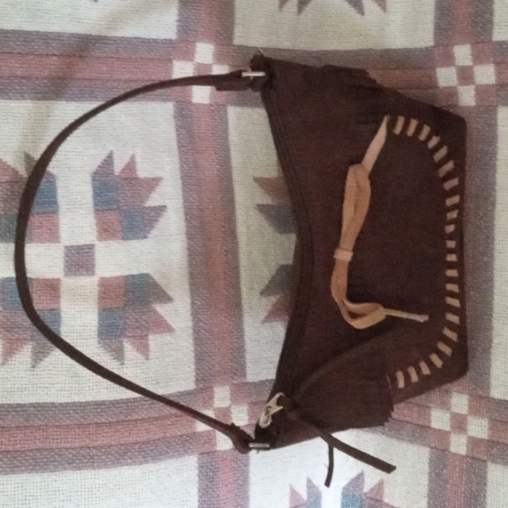 Cute Faux Suede Fringe Purse